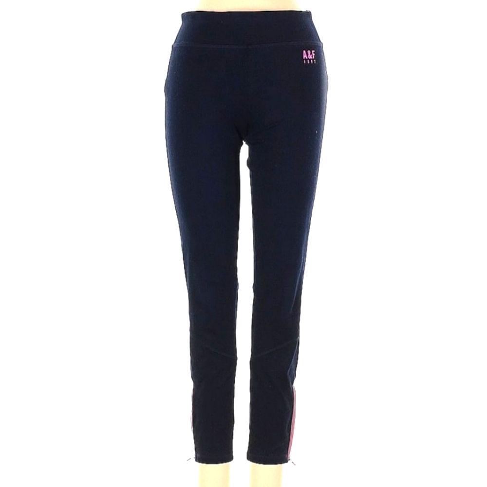 Abercrombie & Fitch Black Leggings with Pink Logo